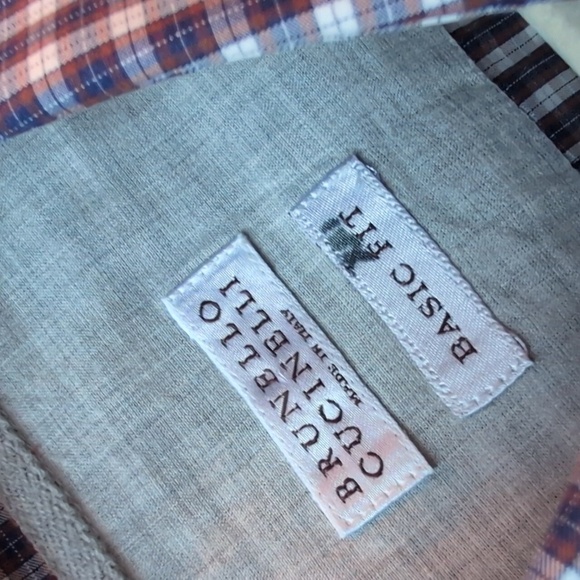 Brunello Cucinelli Mini Checked Basic Sport Fit Button-Down Shirt - Picture 6 of 7